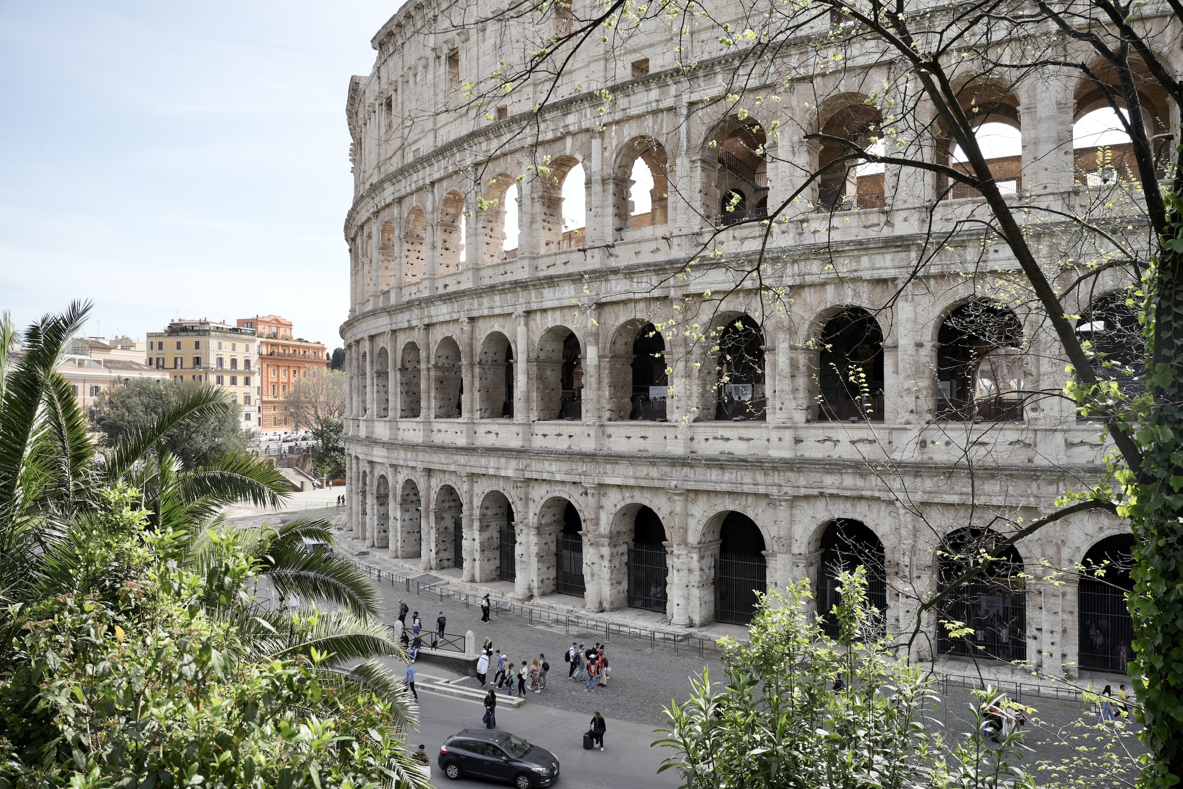 The Colosseum at sunrise, the landmark of ancient Rome